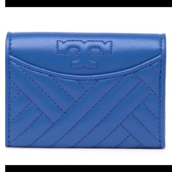Tory Burch Mini Wallet Alexa foldable, Regal Blue / NWT - Picture 10 of 12